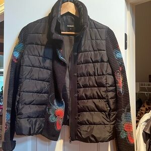 Desigual puffer jacket with details sleeves